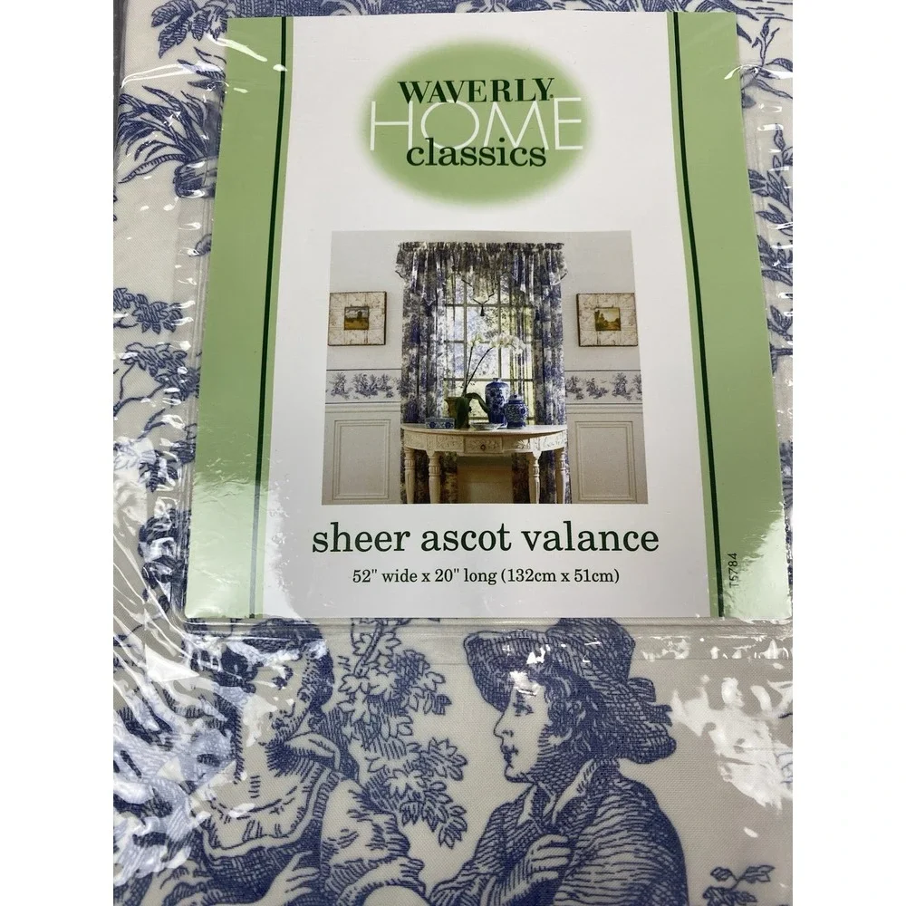 Waverly Home Classics‎ Country Life Wedgewood Blue Sheer Ascot Valance 52